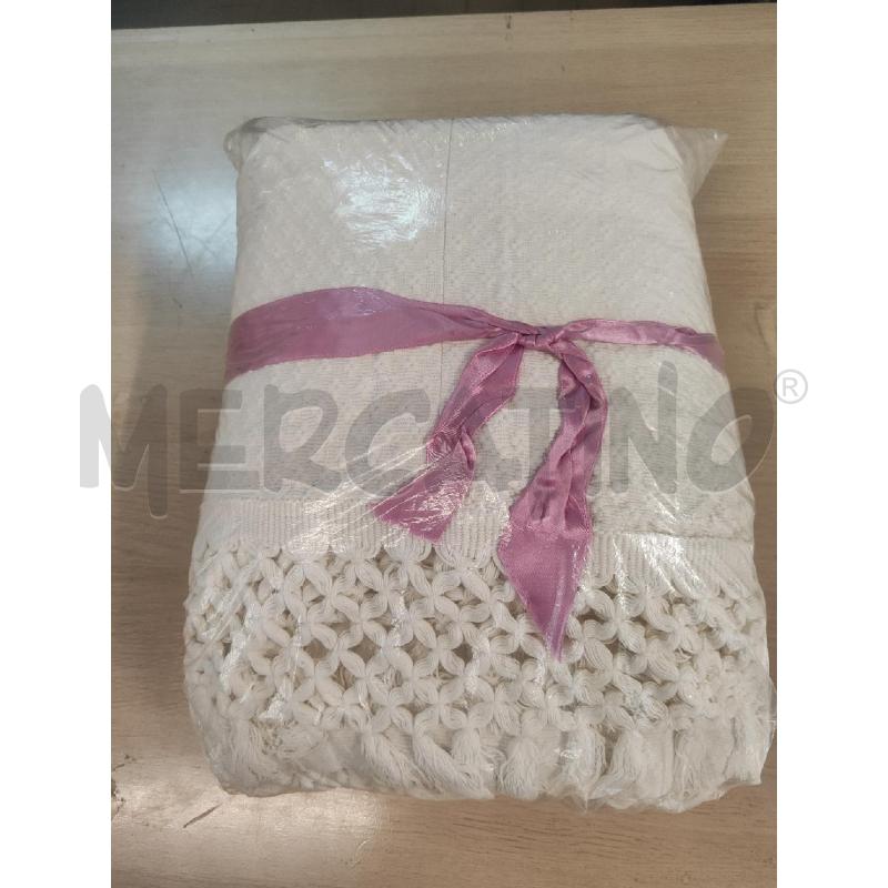 COPERTA MATRIMONIALE COTONE BIANCA TRINA ROMBIE PENERI | Mercatino dell'Usato Vinci - fraz. sovigliana 1