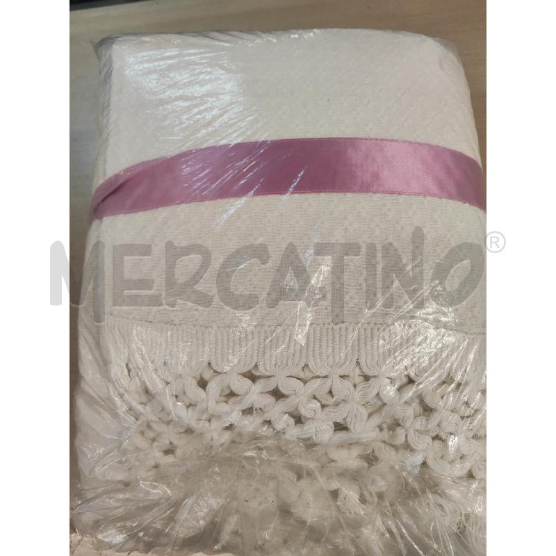 COPERTA MATRIMONIALE COTONE BIANCA TRINA ROMBIE PENERI | Mercatino dell'Usato Vinci - fraz. sovigliana 2