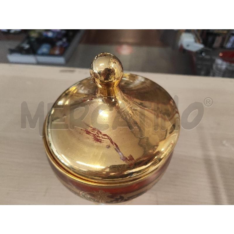 COPPA VETRO ROSSA ORO CON TAPPO | Mercatino dell'Usato Vinci - fraz. sovigliana 2