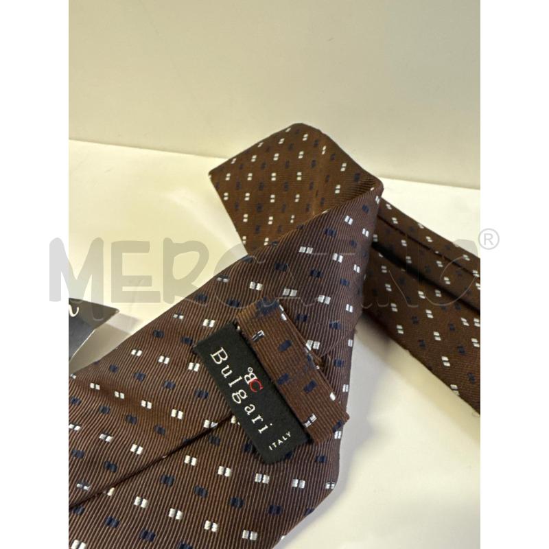 CRAVATTA BULGARI MARRONE PUNTINI BLU GRIGI | Mercatino dell'Usato Vinci - fraz. sovigliana 2