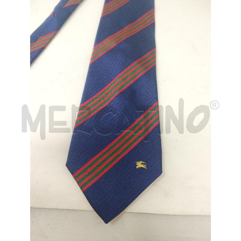 CRAVATTA BURBERRY BLU RIGHE ROSSE VERDI | Mercatino dell'Usato Vinci - fraz. sovigliana 2