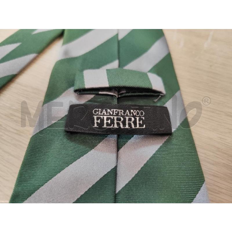 CRAVATTA GIANFRANCO FERRE RIGHE VERDI GRIGIE  | Mercatino dell'Usato Vinci - fraz. sovigliana 2