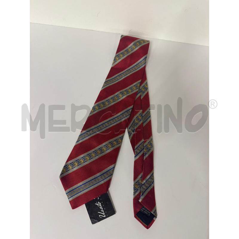 CRAVATTA GIANNI VERSACE RIGHE ROSSE BLU FIORI ORO | Mercatino dell'Usato Vinci - fraz. sovigliana 1