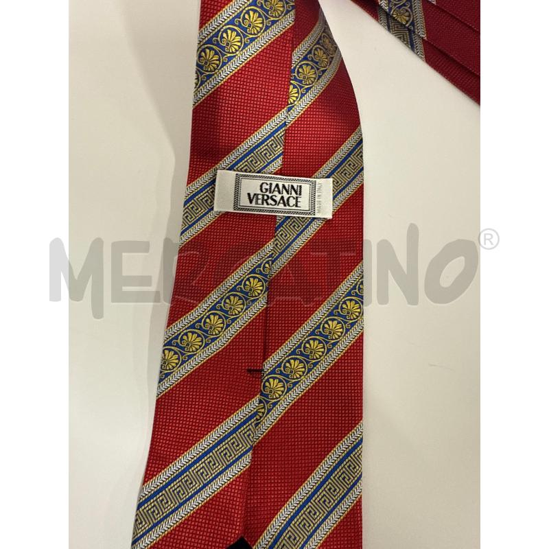 CRAVATTA GIANNI VERSACE RIGHE ROSSE BLU FIORI ORO | Mercatino dell'Usato Vinci - fraz. sovigliana 2