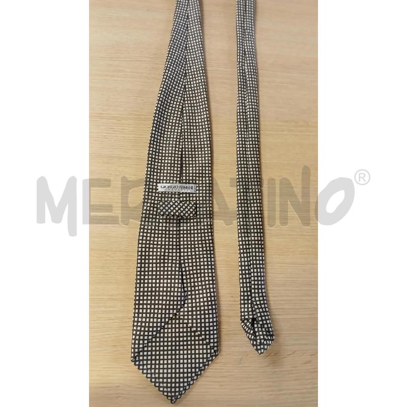 CRAVATTA GIORGIO ARMANI GRIGIA QUADRETTINI PANNA  | Mercatino dell'Usato Vinci - fraz. sovigliana 2