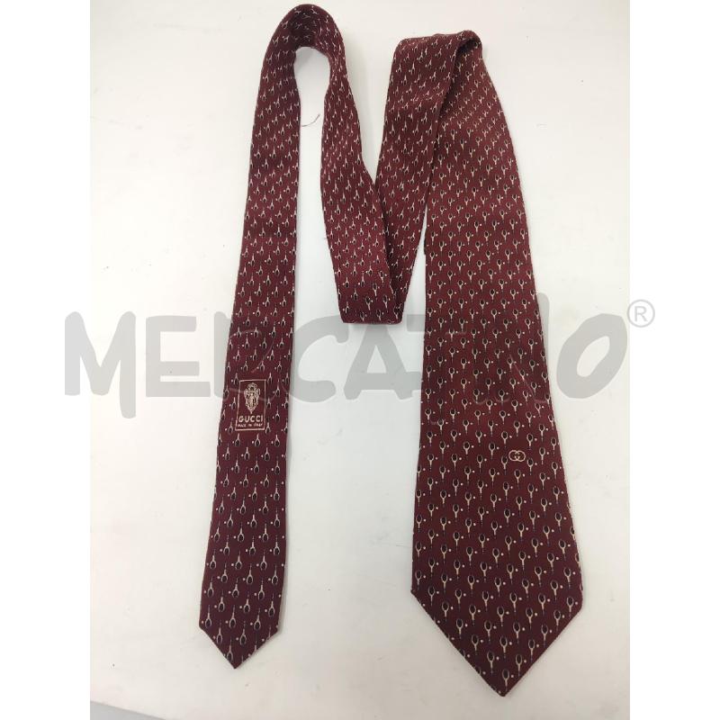 CRAVATTA GUCCI BORDEAUX RACCHETTE | Mercatino dell'Usato Vinci - fraz. sovigliana 1