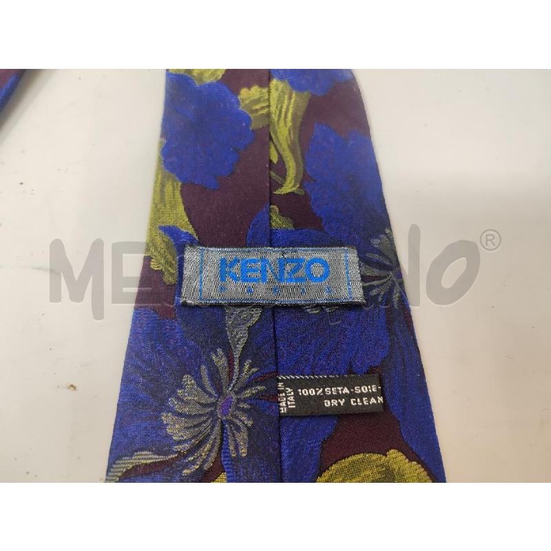 CRAVATTA KENZO MARRONE FIORI BLU  | Mercatino dell'Usato Vinci - fraz. sovigliana 3
