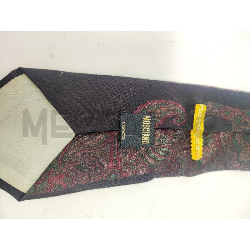 CRAVATTA MOSCHINO DAMASCATA VERDE ROSSA | Mercatino dell'Usato Vinci - fraz. sovigliana 3