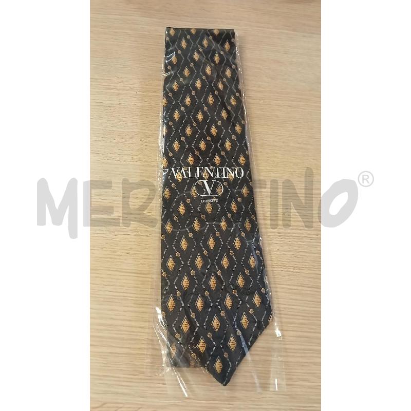 CRAVATTA VALENTINO NERA ROMBI DORATI NUOVA | Mercatino dell'Usato Vinci - fraz. sovigliana 1