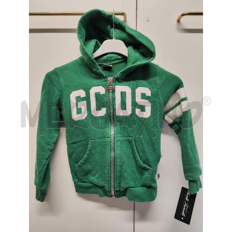 FELPA BAMBINO GCDS VERDE CAPPUCCIO ZIP TG.6 ANNI | Mercatino dell'Usato Vinci - fraz. sovigliana 1