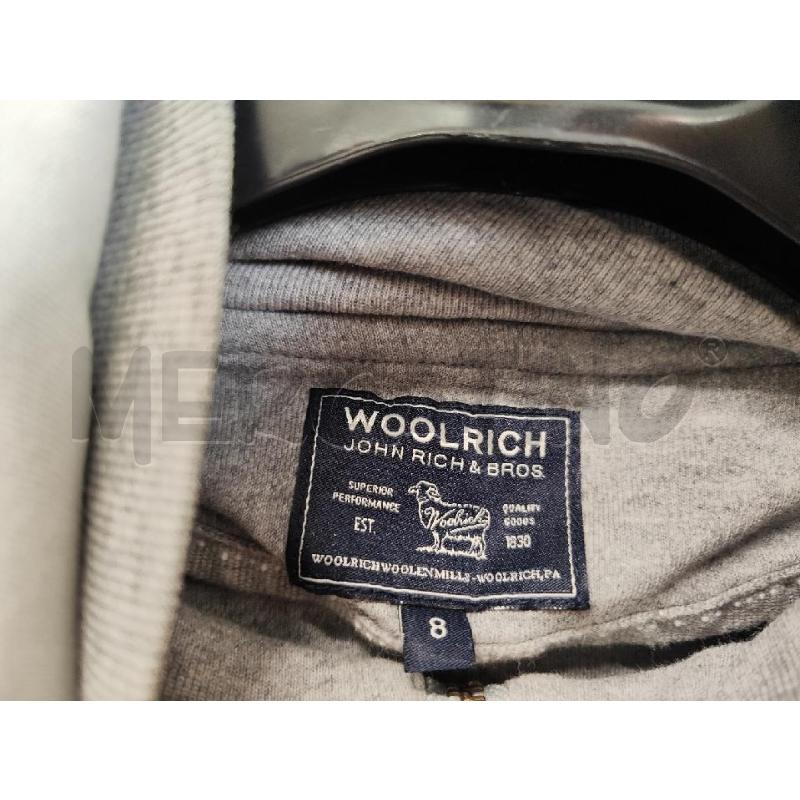 FELPA BAMBINO WOOLRICH GRIGIA ZIP TG.8 | Mercatino dell'Usato Vinci - fraz. sovigliana 2