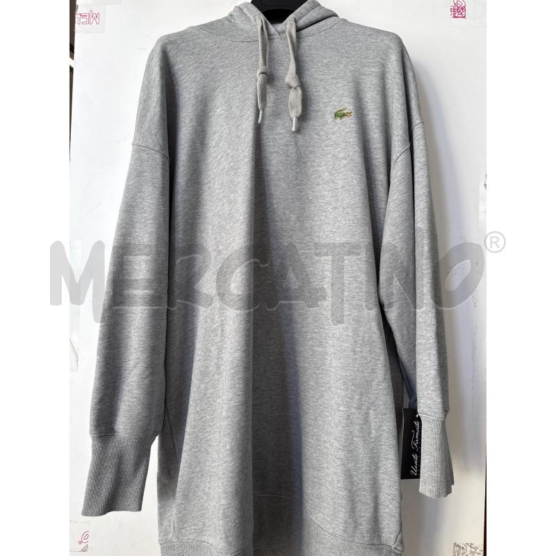FELPA DONNA LACOSTE GRIGIA CAPPUCCIO TG.38 LUNGA | Mercatino dell'Usato Vinci - fraz. sovigliana 1