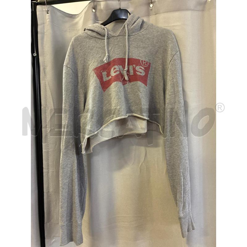 FELPA DONNA LEVIS GRIGIA CORTA CAPPUCCIO TG.M | Mercatino dell'Usato Vinci - fraz. sovigliana 1