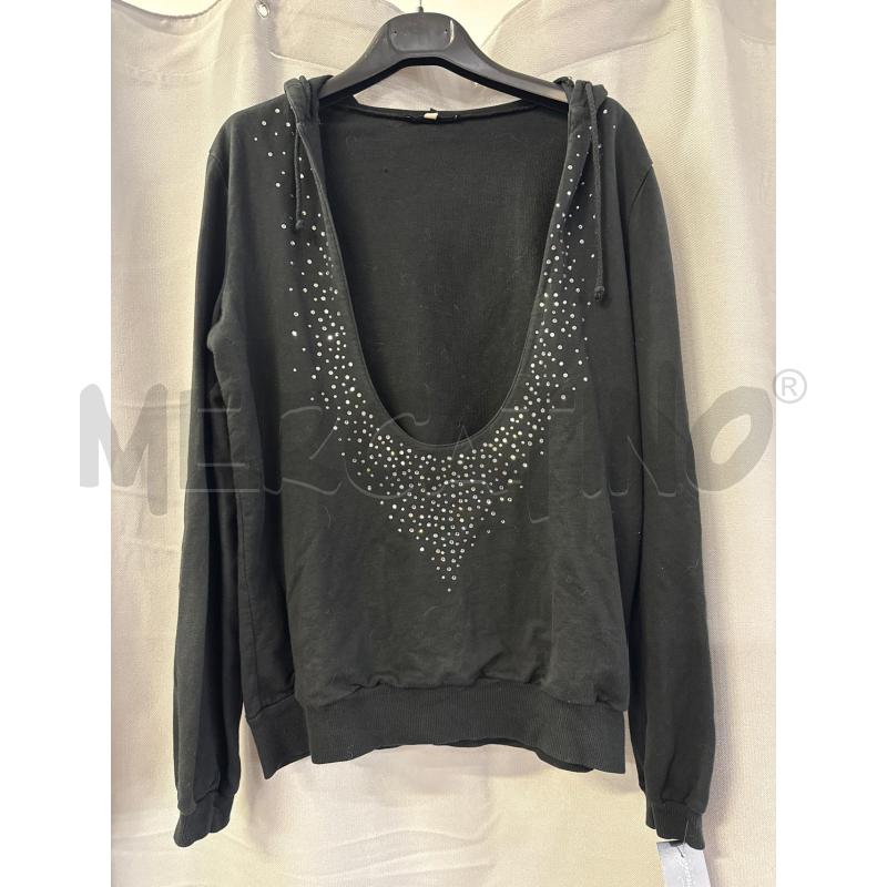 FELPA DONNA PATRIZIA PEPE CAPPUCCIO E STRASS SCOLLATA TG.44 | Mercatino dell'Usato Vinci - fraz. sovigliana 1