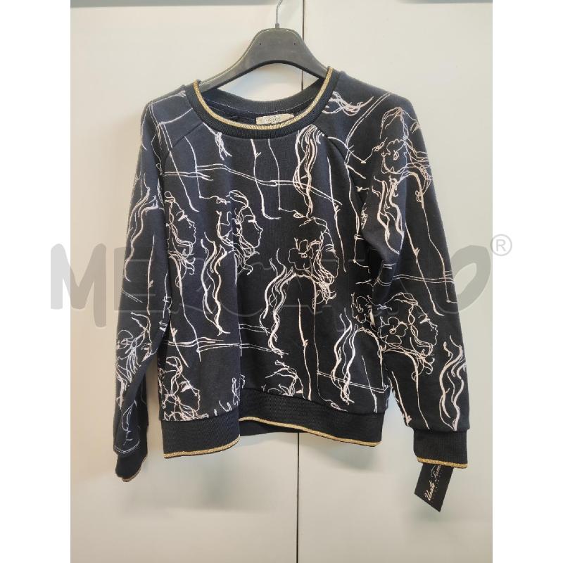 FELPA DONNA PATRIZIA PEPE NERA DISEGNI VOLTI TG.1 | Mercatino dell'Usato Vinci - fraz. sovigliana 1
