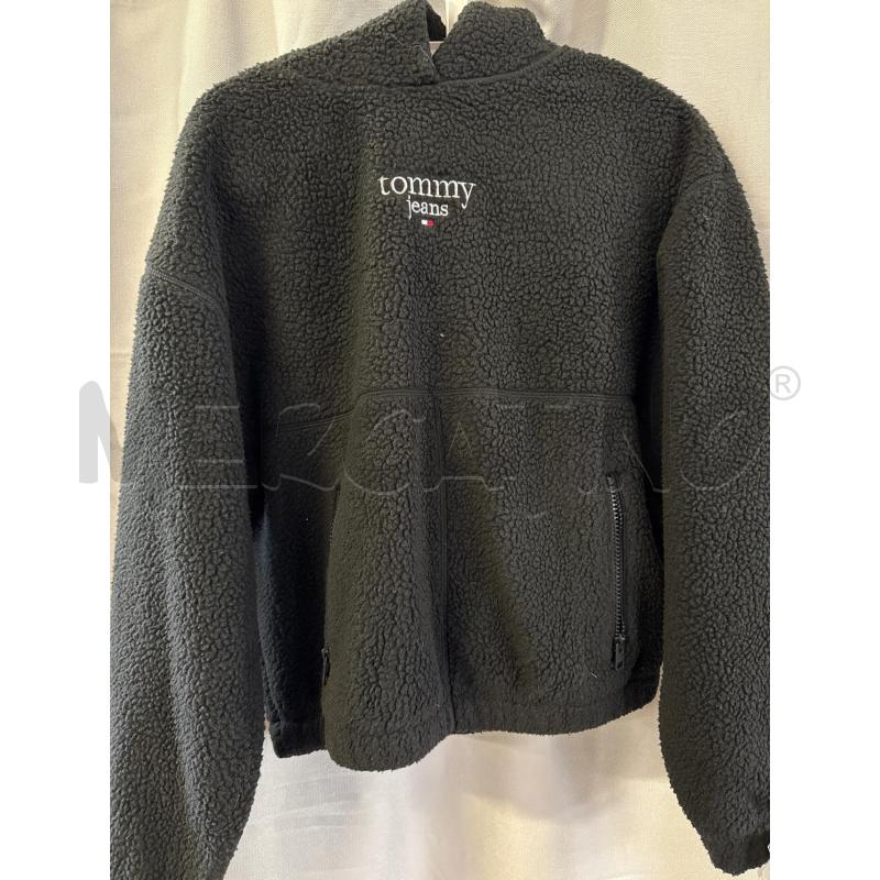 FELPA DONNA TOMMY HILFIGER PILE NERA CAPPUCCIO TG.S | Mercatino dell'Usato Vinci - fraz. sovigliana 1