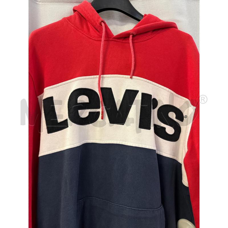 FELPA LEVIS ROSSA BLU PANNA CAPPUCCIO TG.M | Mercatino dell'Usato Vinci - fraz. sovigliana 2