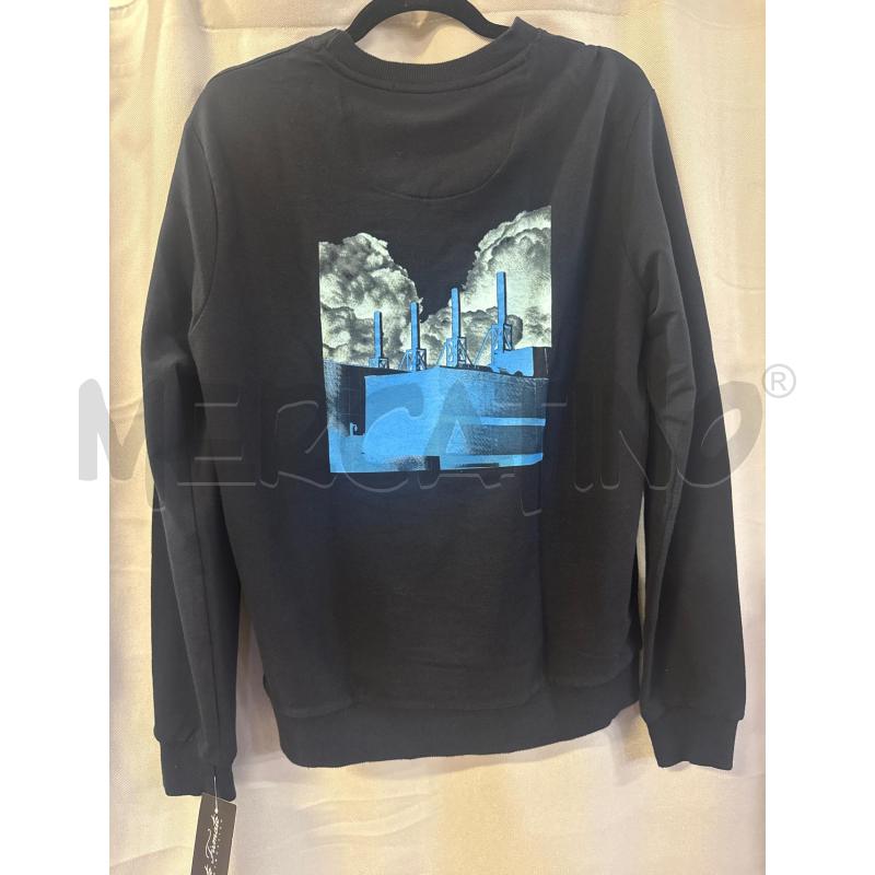 FELPA UOMO BIKKEMBERGS BLU TG.46 SCRITTA MANICA  | Mercatino dell'Usato Vinci - fraz. sovigliana 2