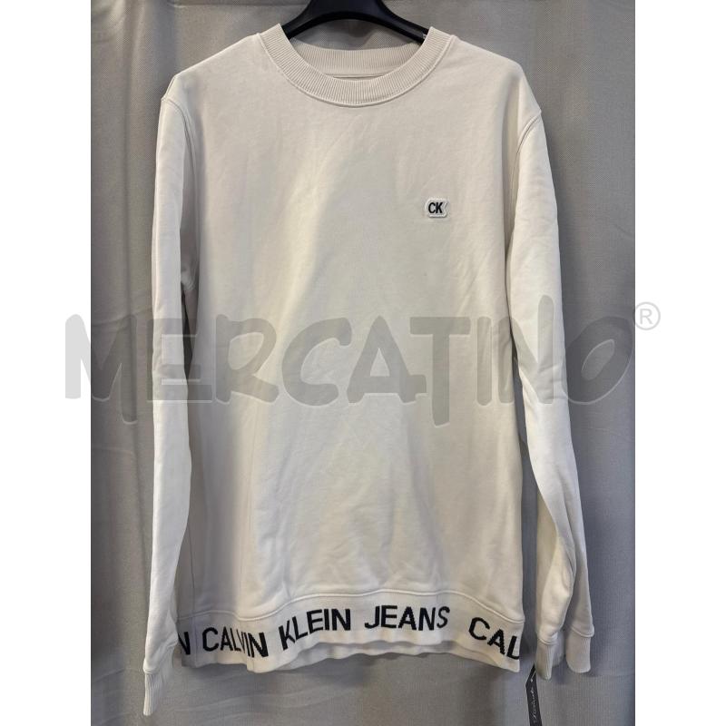 FELPA UOMO CALVIN KLEIN BIANCA TG.S | Mercatino dell'Usato Vinci - fraz. sovigliana 1