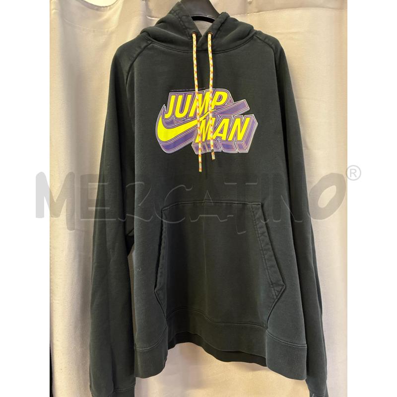 FELPA UOMO JORDAN TG.L BLU CON CAPPUCCIO JUMP MAN  | Mercatino dell'Usato Vinci - fraz. sovigliana 1