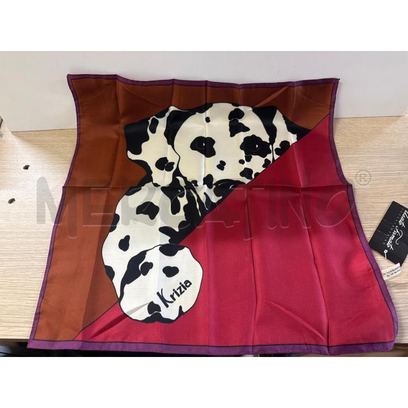 FOULARD KRIZIA 44X44 BORDEAUX RUGGINE DALMATA | Mercatino dell'Usato Vinci - fraz. sovigliana 1