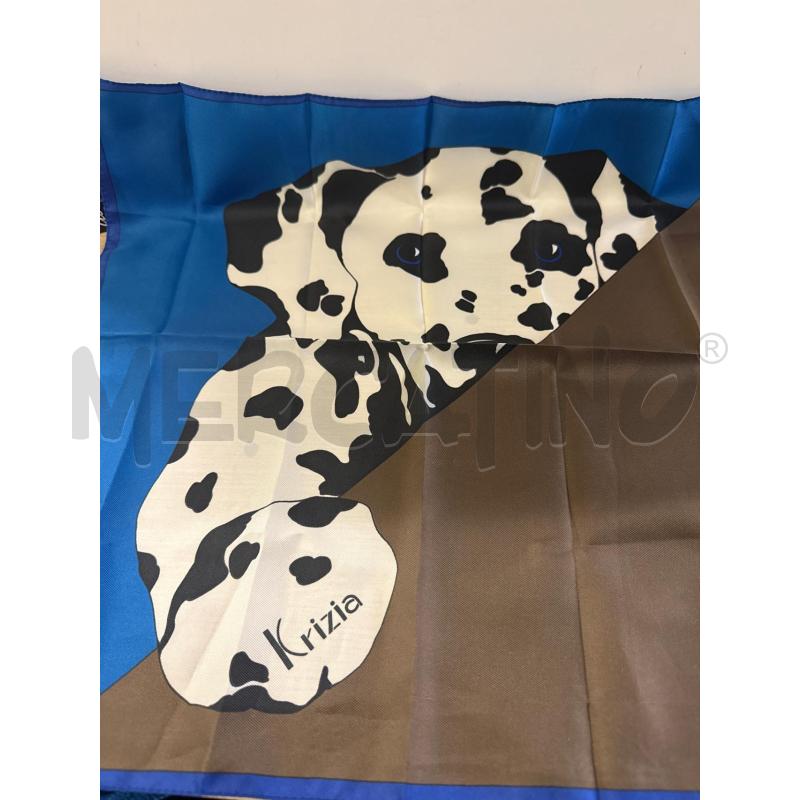 FOULARD KRIZIA 44X44 TURCHESE MARRONE DALMATA  | Mercatino dell'Usato Vinci - fraz. sovigliana 2