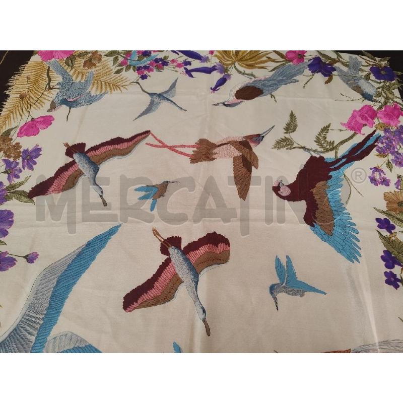 FOULARD WLADIS LEXANOVA PAPPAGALLI BORDO MARRONE 100% SETA | Mercatino dell'Usato Vinci - fraz. sovigliana 4