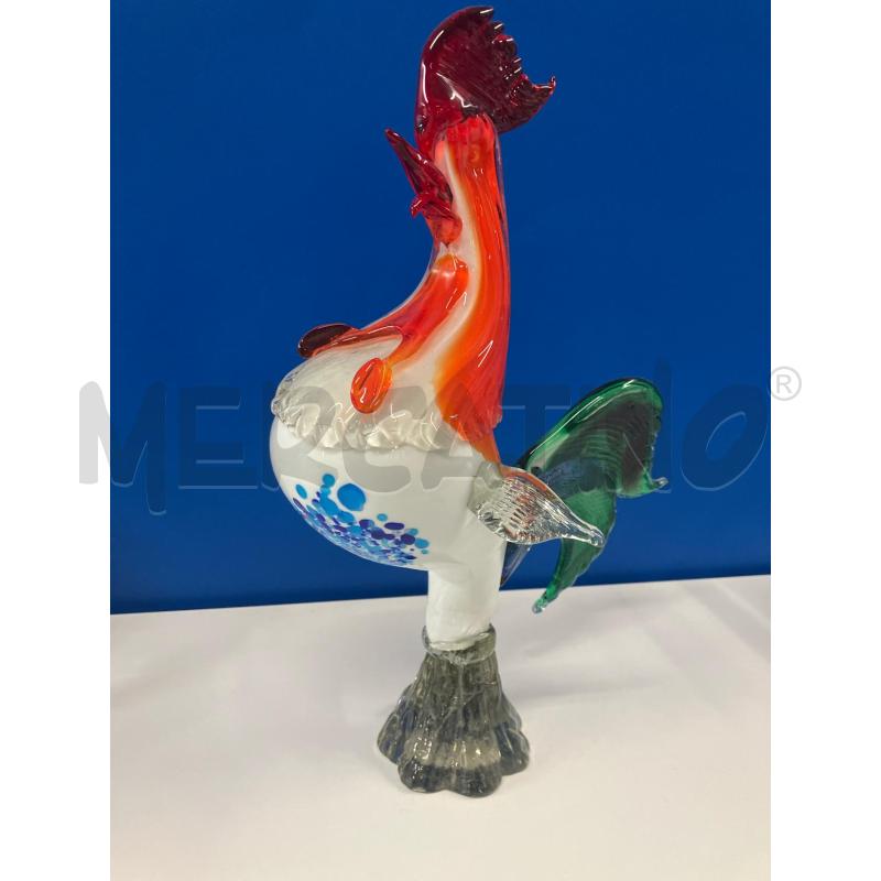 GALLO VETRO BIANCO ROSSO PUNTINI BLU PPUNTA CODA SBECCATA | Mercatino dell'Usato Vinci - fraz. sovigliana 1