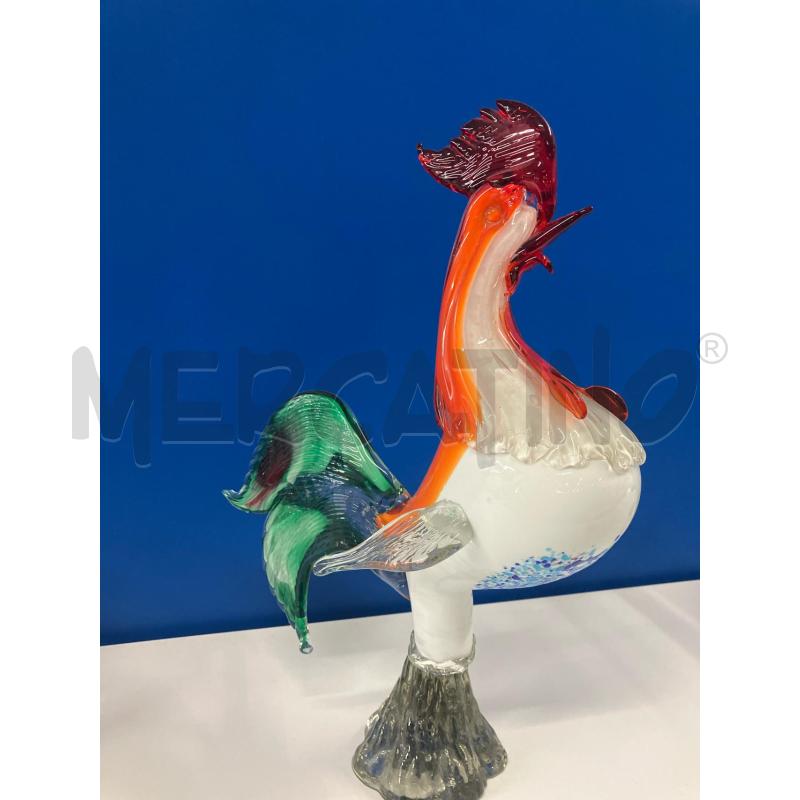 GALLO VETRO BIANCO ROSSO PUNTINI BLU PPUNTA CODA SBECCATA | Mercatino dell'Usato Vinci - fraz. sovigliana 2