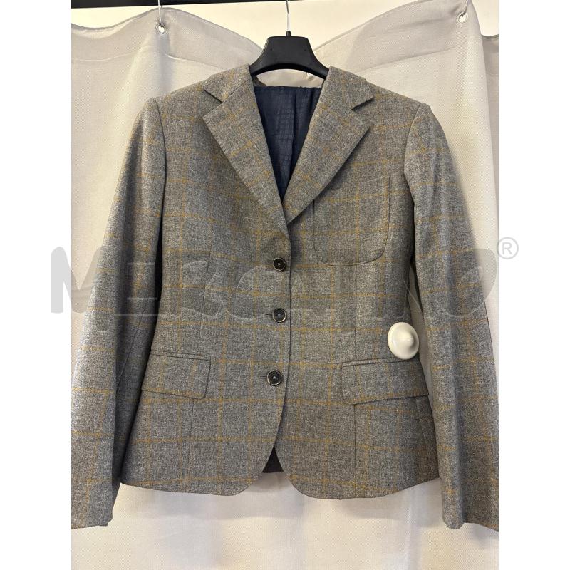 GIACCA DONNA # MONTEZEMOLO GRIGIO QUADRI GIALLI TG.38/40 | Mercatino dell'Usato Vinci - fraz. sovigliana 1