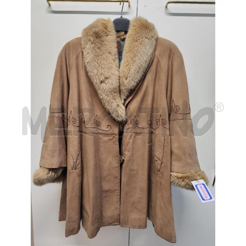 GIACCONE DONNA # NG BEIGE RICAMATO COLLO PELLICCIA TG.44 | Mercatino dell'Usato Vinci - fraz. sovigliana 1