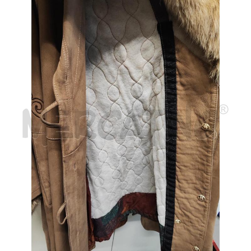 GIACCONE DONNA # NG BEIGE RICAMATO COLLO PELLICCIA TG.44 | Mercatino dell'Usato Vinci - fraz. sovigliana 4