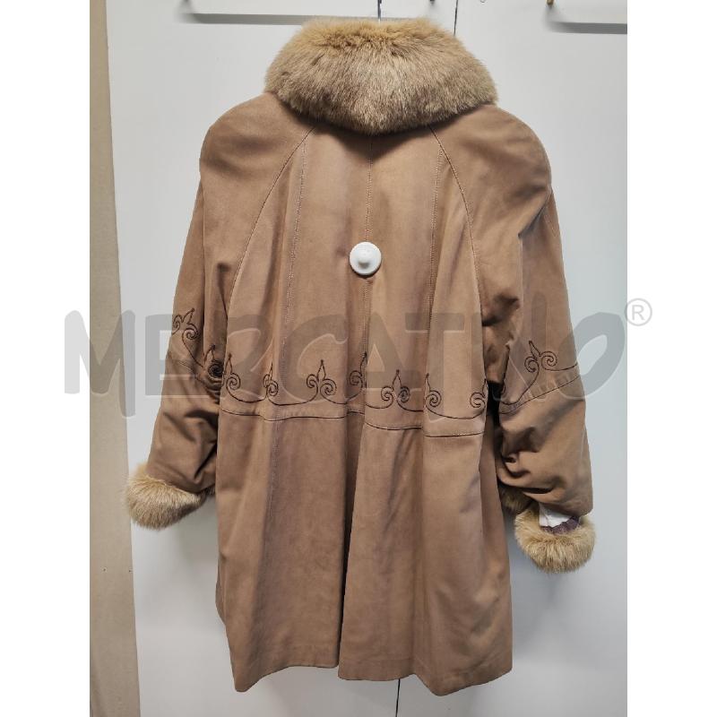 GIACCONE DONNA # NG BEIGE RICAMATO COLLO PELLICCIA TG.44 | Mercatino dell'Usato Vinci - fraz. sovigliana 5