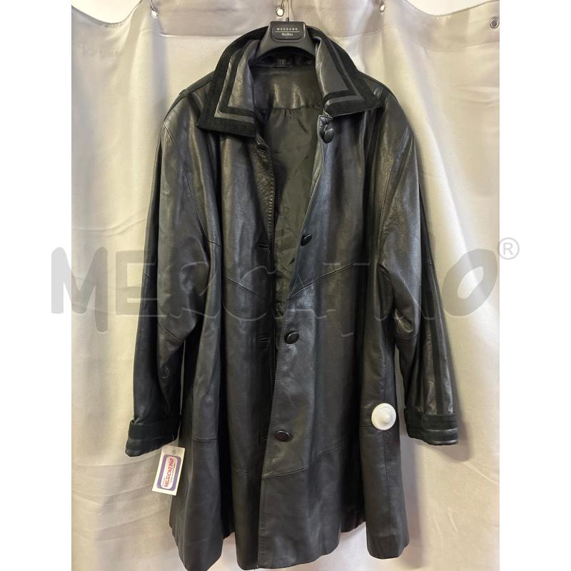 GIACCONE DONNA # PELLE NERO TG.54 BORDI SCAMOSCIATI | Mercatino dell'Usato Vinci - fraz. sovigliana 1