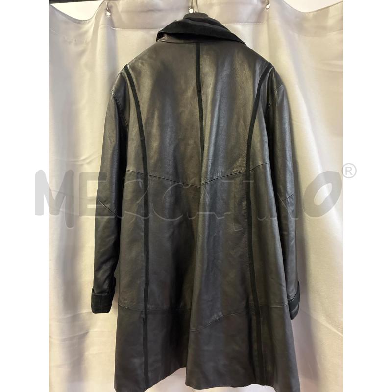 GIACCONE DONNA # PELLE NERO TG.54 BORDI SCAMOSCIATI | Mercatino dell'Usato Vinci - fraz. sovigliana 3