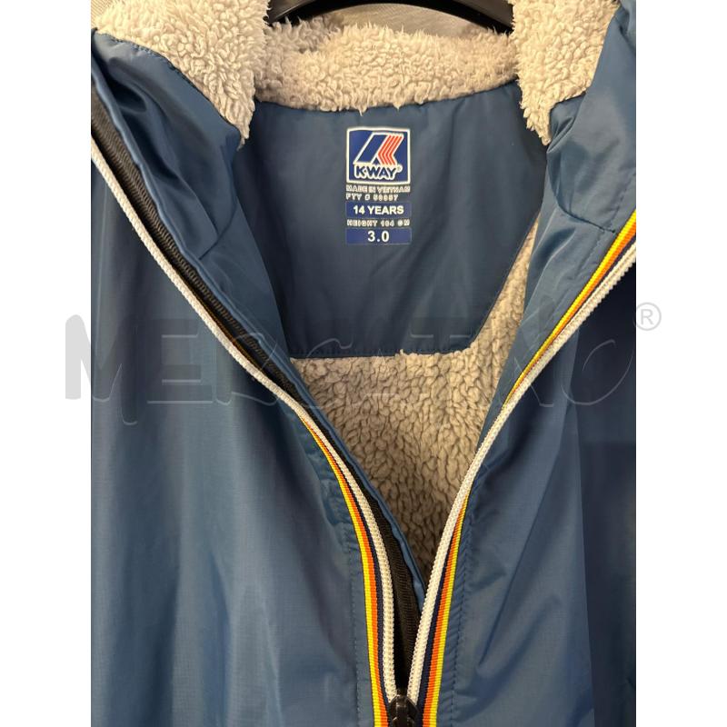 GIUBBINO BAMBINO KWAY AZZURRO CAPPUCCIO INTERNO PELO BIANCO TG.3 | Mercatino dell'Usato Vinci - fraz. sovigliana 2