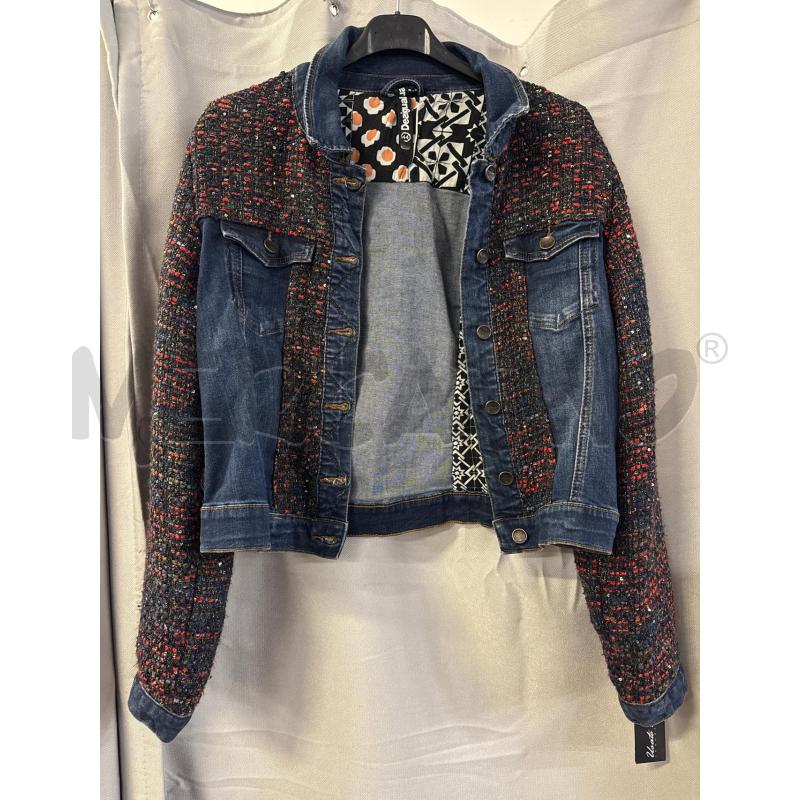 GIUBBINO DONNA DESIGUAL JEANS TG.44 MANICHE COLORATE | Mercatino dell'Usato Vinci - fraz. sovigliana 1