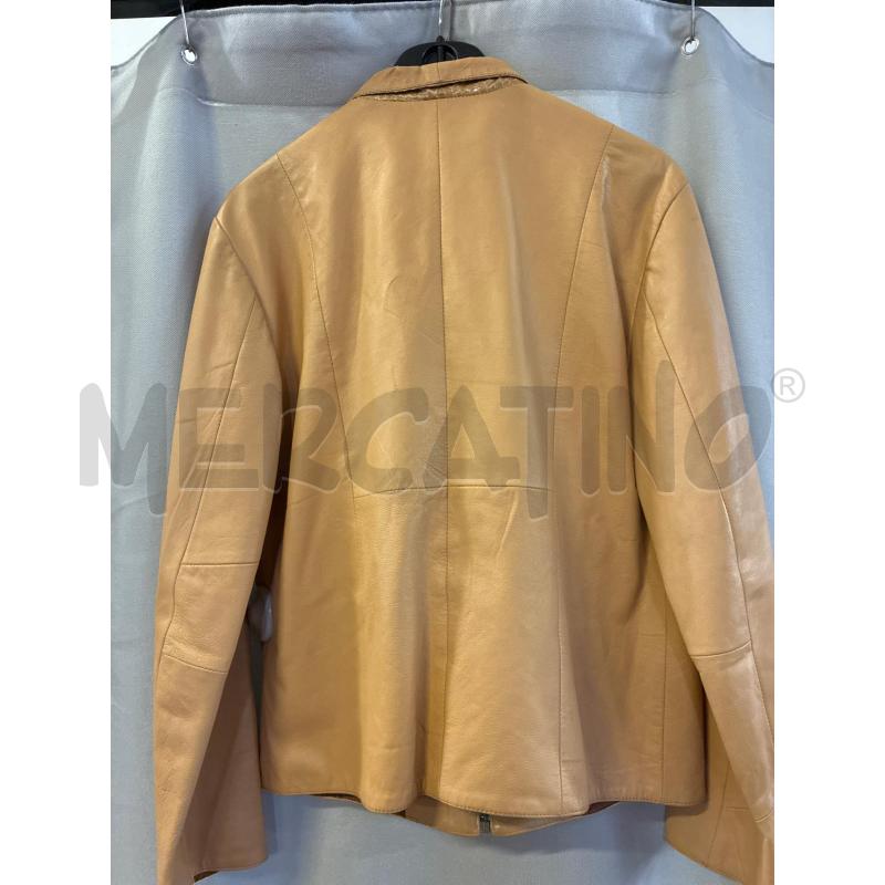 GIUBBINO DONNA VERA PELLE BEIGE COLLO PITONATO TG.44 ZIP | Mercatino dell'Usato Vinci - fraz. sovigliana 3
