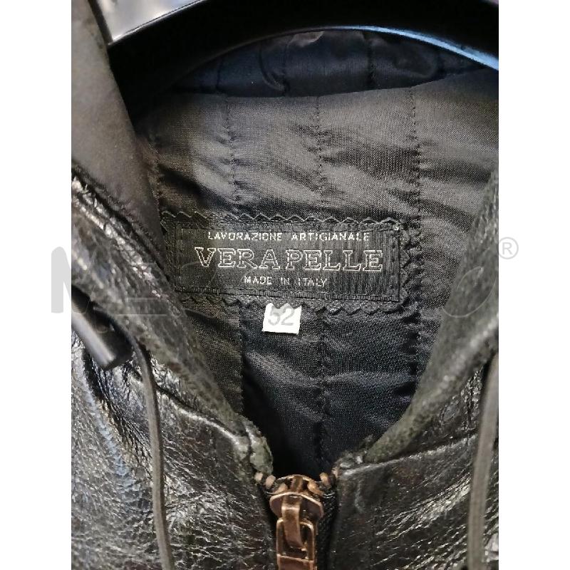 GIUBBINO DONNA # PELLE NERO CAPPUCCIO TG.52 ZIP NUOVO | Mercatino dell'Usato Vinci - fraz. sovigliana 2