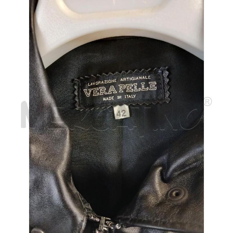 GIUBBINO DONNA # PELLE NERO TG.42 TASCHINI ZIP COLLO SUSTA | Mercatino dell'Usato Vinci - fraz. sovigliana 2