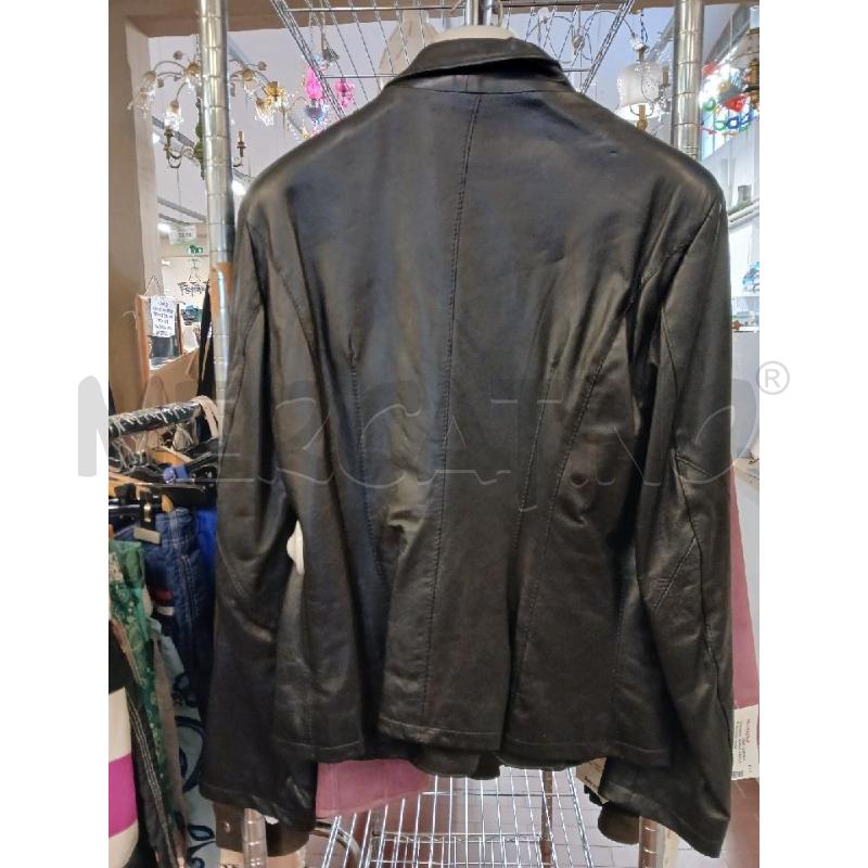 GIUBBINO DONNA # PELLE NERO TG.42 TASCHINI ZIP COLLO SUSTA | Mercatino dell'Usato Vinci - fraz. sovigliana 3