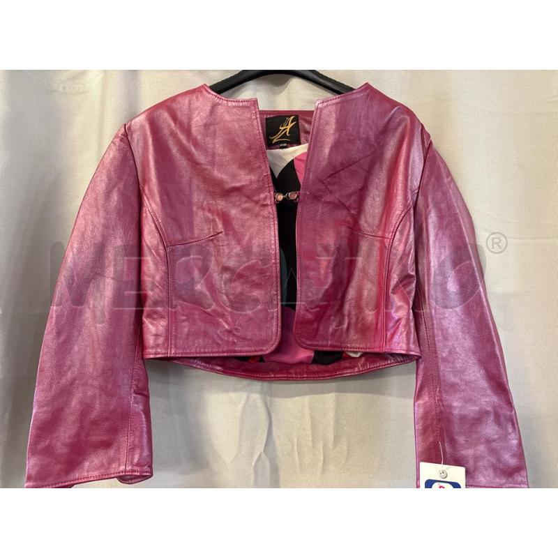 GIUBBINO DONNA # PELLE ZABRIN ROSA TG.40 ZIP | Mercatino dell'Usato Vinci - fraz. sovigliana 1