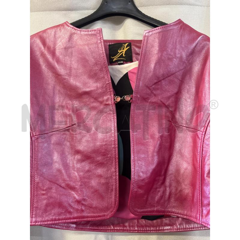 GIUBBINO DONNA # PELLE ZABRIN ROSA TG.40 ZIP | Mercatino dell'Usato Vinci - fraz. sovigliana 2