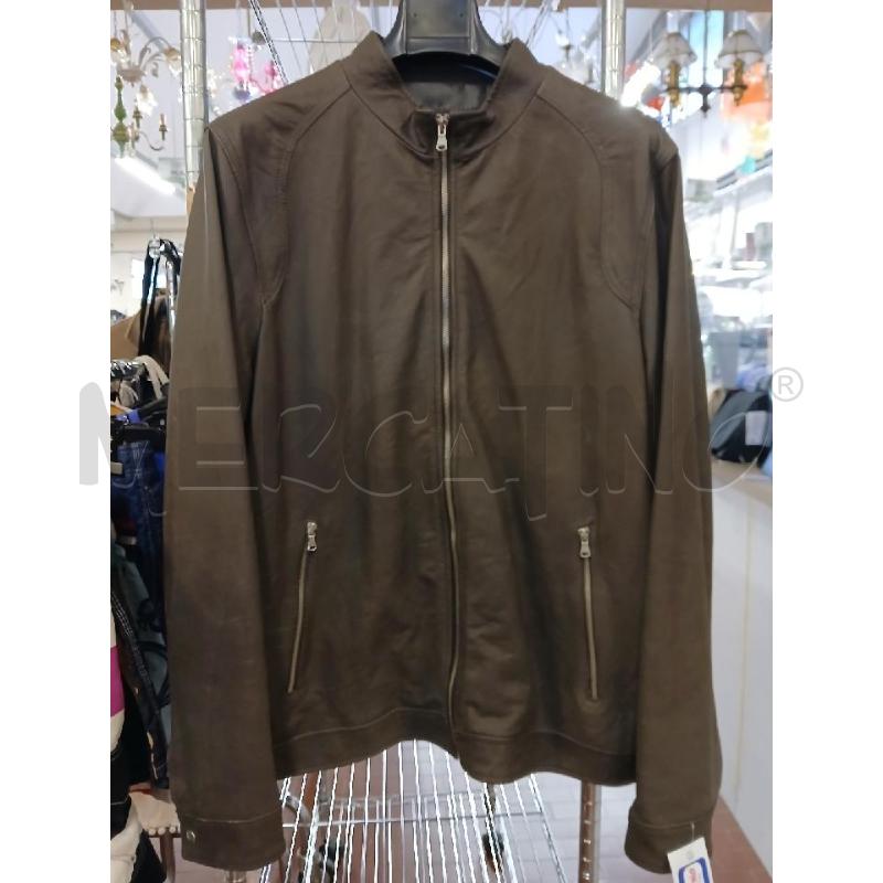 GIUBBINO UOMO # PELLE MARRONE TG.54 NUOVO ZIP | Mercatino dell'Usato Vinci - fraz. sovigliana 1