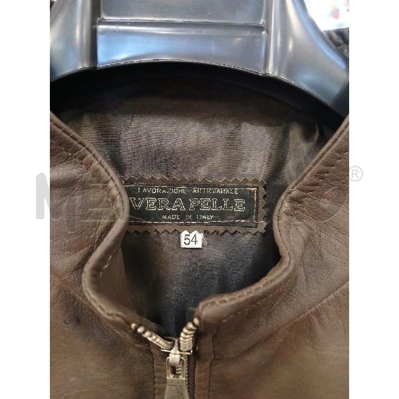 GIUBBINO UOMO # PELLE MARRONE TG.54 NUOVO ZIP | Mercatino dell'Usato Vinci - fraz. sovigliana 2