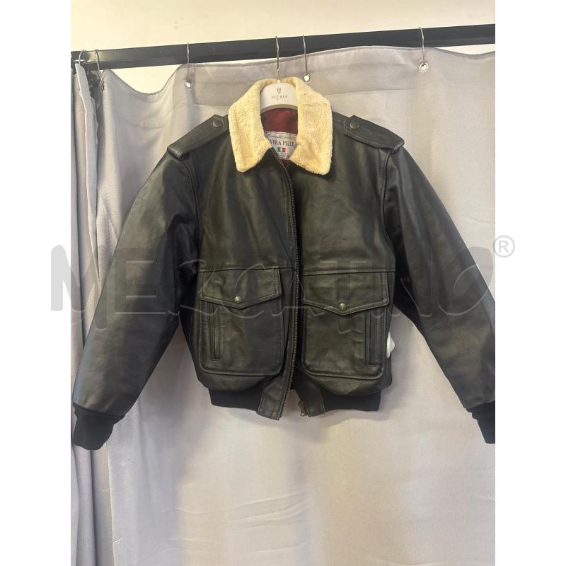 GIUBBINO UOMO # PELLE NERO PELO COLLO SENZA TG | Mercatino dell'Usato Vinci - fraz. sovigliana 1