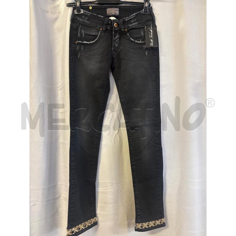 JEANS DONNA MET NERI FONDO STRASS TG.25 | Mercatino dell'Usato Vinci - fraz. sovigliana 1