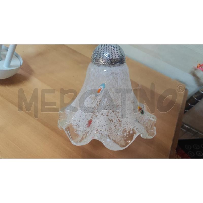 LAMPADARIO 3 LUCI GRIGIO CAMPANE VETRO CON MURRINE | Mercatino dell'Usato Vinci - fraz. sovigliana 2