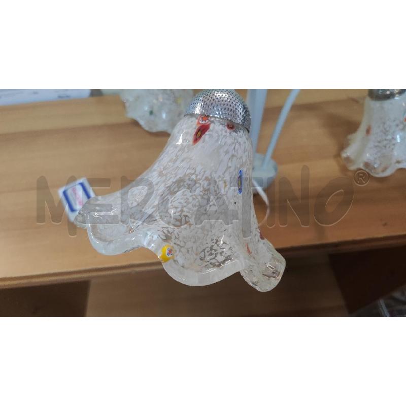 LAMPADARIO 3 LUCI GRIGIO CAMPANE VETRO CON MURRINE | Mercatino dell'Usato Vinci - fraz. sovigliana 4