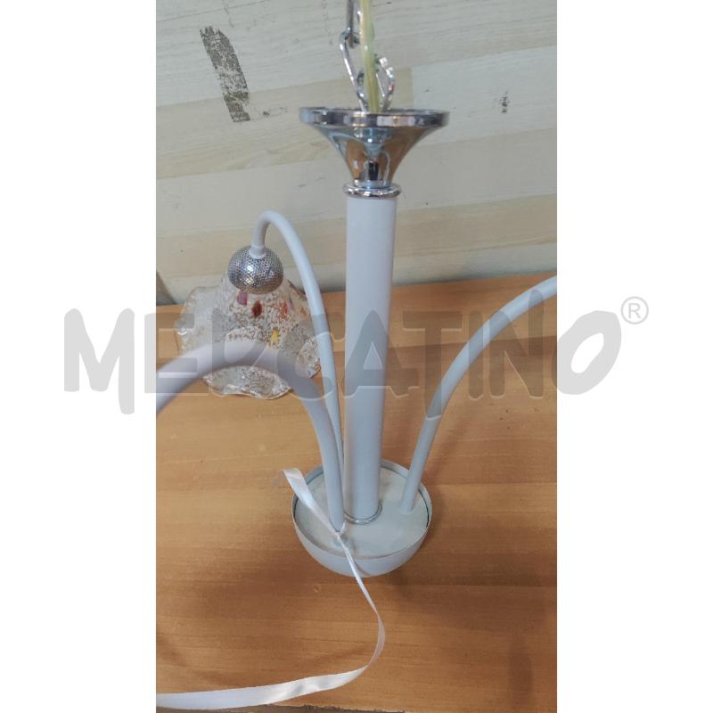 LAMPADARIO 3 LUCI GRIGIO CAMPANE VETRO CON MURRINE | Mercatino dell'Usato Vinci - fraz. sovigliana 5